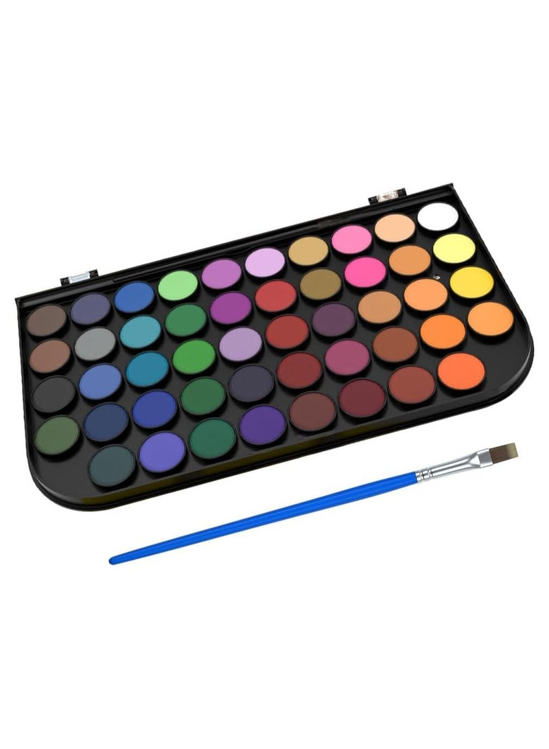 مارك طقم ألوان مائية، 48 لونًا غير سامة وقابلة للغسل | لوحة ألوان مائية مع فرشاة رسم للفنانين، الأطفال والكبار | مستلزمات الفنون والحرف اليدوية - Image 1