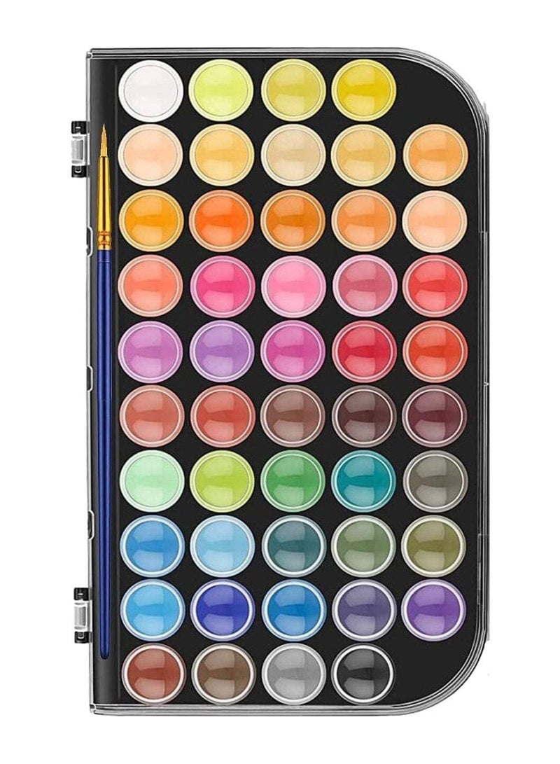 مارك طقم ألوان مائية، 48 لونًا غير سامة وقابلة للغسل | لوحة ألوان مائية مع فرشاة رسم للفنانين، الأطفال والكبار | مستلزمات الفنون والحرف اليدوية - Image 2
