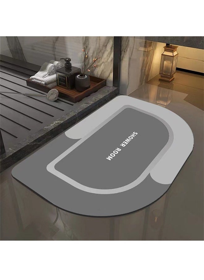 ZCM-HAPPY - Super Absorbent Soft Floor Carpet Slip-Resistant Bathing Room Rug, Diatom Mud Microfiber Bath Mat, Strong Quick-Drying, Easy to Clean 50x80cm - Image 1