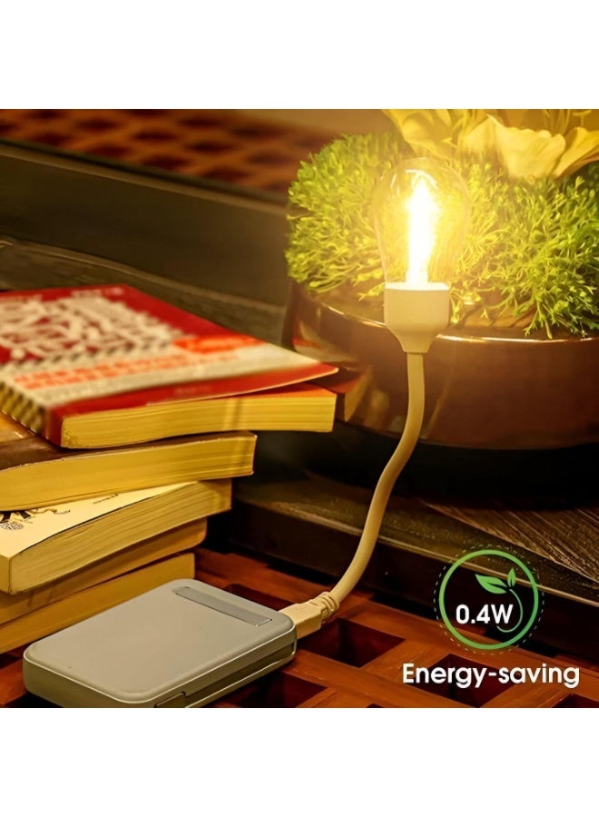 لمبة USB تنجستن صغيرة – إضاءة دافئة ومريحة للعين، عملية وسهلة الحمل ZN - Image 4