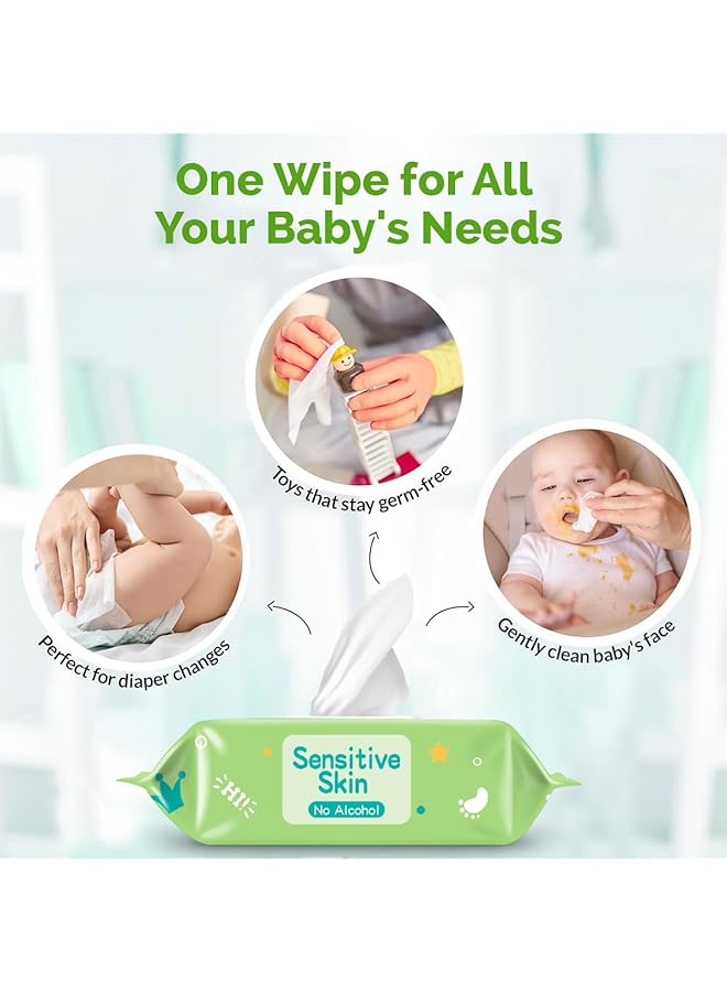 ECVV 180 Count Gentle Baby Wipes Alcohol Free Hypoallergenic Dermatologist Tested Moisturizing & Refreshing Wet Wipes For Newborns & Toddlers (3 Packs Total) - Image 4