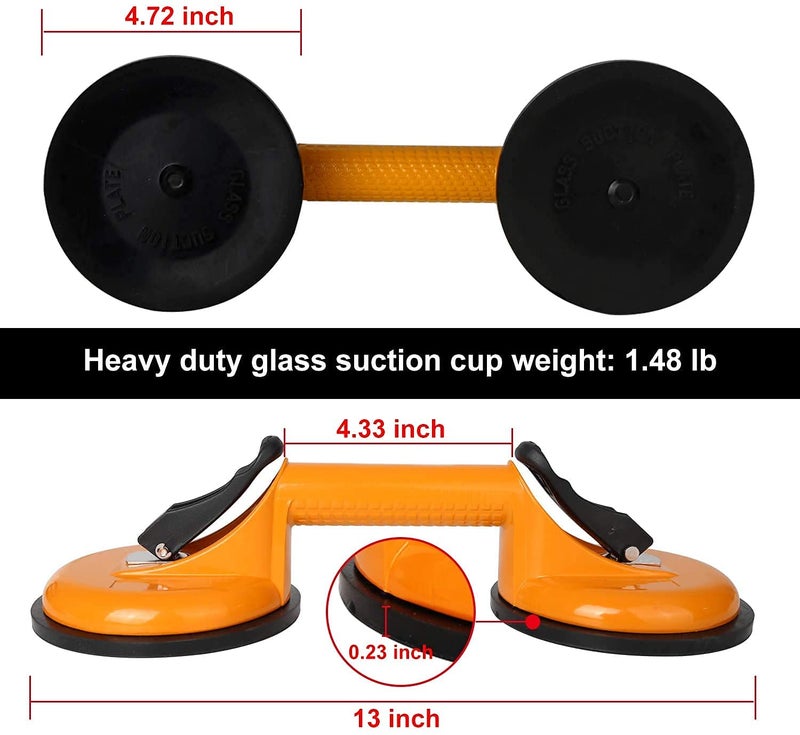 NIKTION Glass Suction Cups Aluminum Vacuum Plate Handle Glass Holder Hooks to Lift Large Glass/Floor Gap Fixer/Tile Suction Cup Lifter/Moving Glass/Pad for Lifting/Dent Puller - Image 5