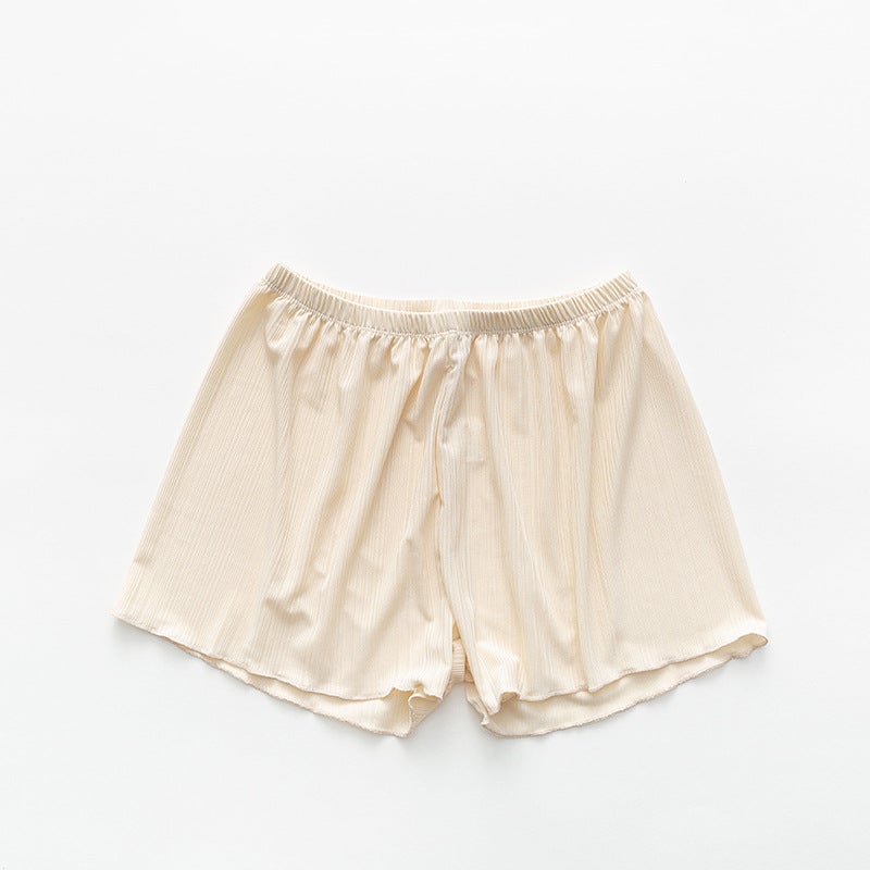 Summer Lightweight Plus-Size Anti-Exposure Shorts Beige [comfortable seamless safety pants]] 