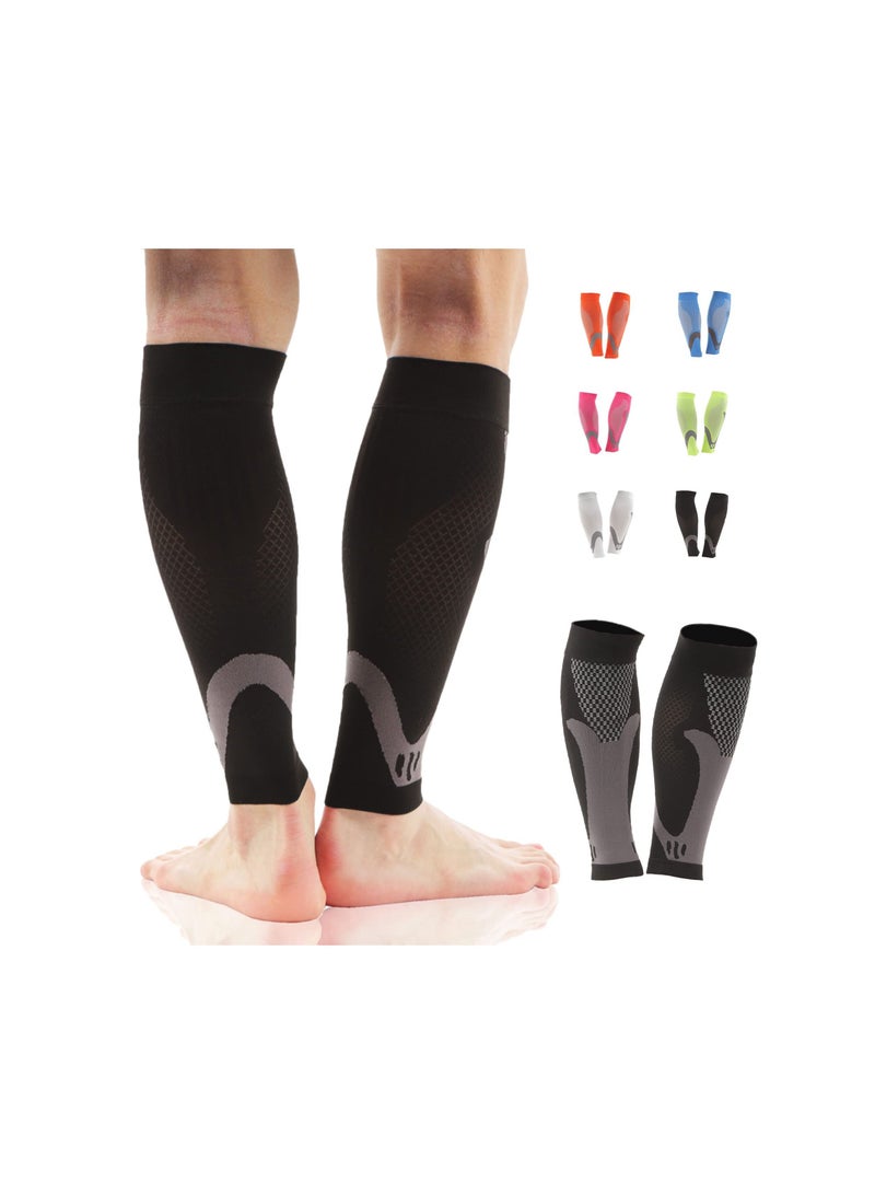SYOSI Black Calf Compression Sleeves for Men Women Leg Sleeve and Shin Splints Support Varicose Vein Treatment for Legs & Pain Relief Recovery - Image 1