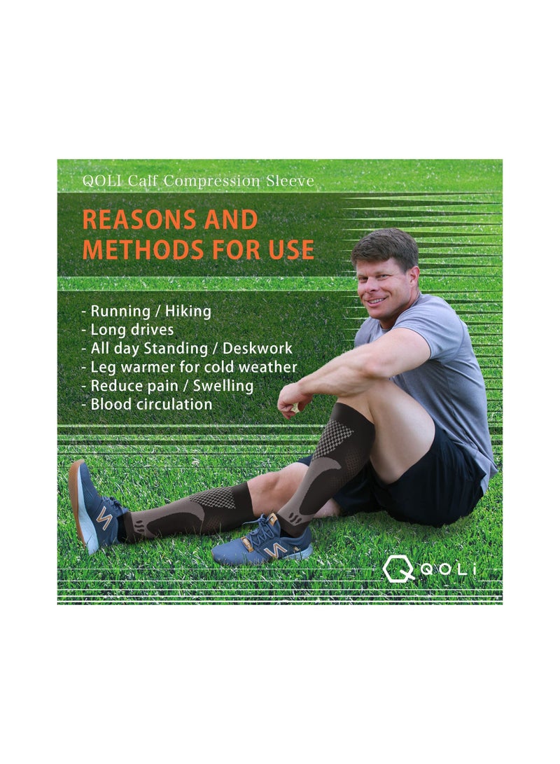 SYOSI Black Calf Compression Sleeves for Men Women Leg Sleeve and Shin Splints Support Varicose Vein Treatment for Legs & Pain Relief Recovery - Image 5