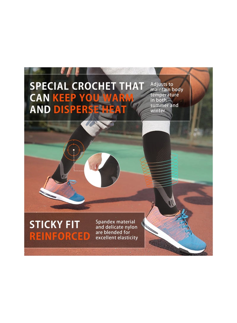 SYOSI Black Calf Compression Sleeves for Men Women Leg Sleeve and Shin Splints Support Varicose Vein Treatment for Legs & Pain Relief Recovery - Image 3
