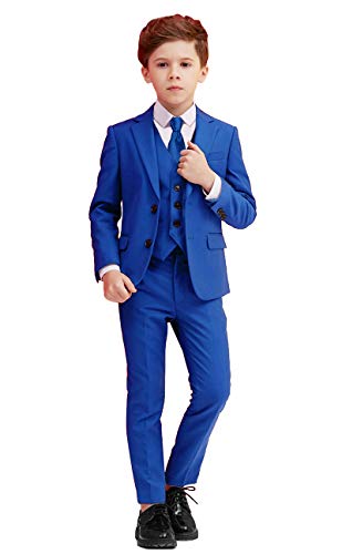 Yavakoor Suits for Boys Slim Fit 5 Pieces Suit for Boy Wedding Dress Formal Outfit Royal Blue Sets Suits Size 10 - Image 4