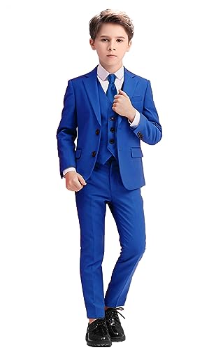 Yavakoor Suits for Boys Slim Fit 5 Pieces Suit for Boy Wedding Dress Formal Outfit Royal Blue Sets Suits Size 10 - Image 1