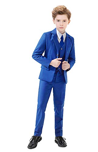 Yavakoor Suits for Boys Slim Fit 5 Pieces Suit for Boy Wedding Dress Formal Outfit Royal Blue Sets Suits Size 10 - Image 2