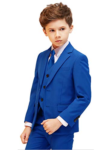 Yavakoor Suits for Boys Slim Fit 5 Pieces Suit for Boy Wedding Dress Formal Outfit Royal Blue Sets Suits Size 10 - Image 3