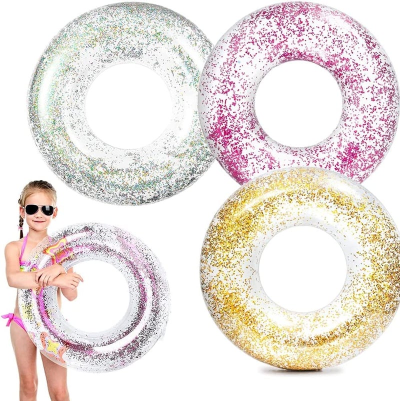 Minitul Inflatable Pool Float Tube Confetti 45 Cm Premium Swim Ring Heavy Duty Vinyl Flotation Pool Floats Toy for The Beach 3 T0 5 Years (Multi Color) Pack of 1 - Image 5