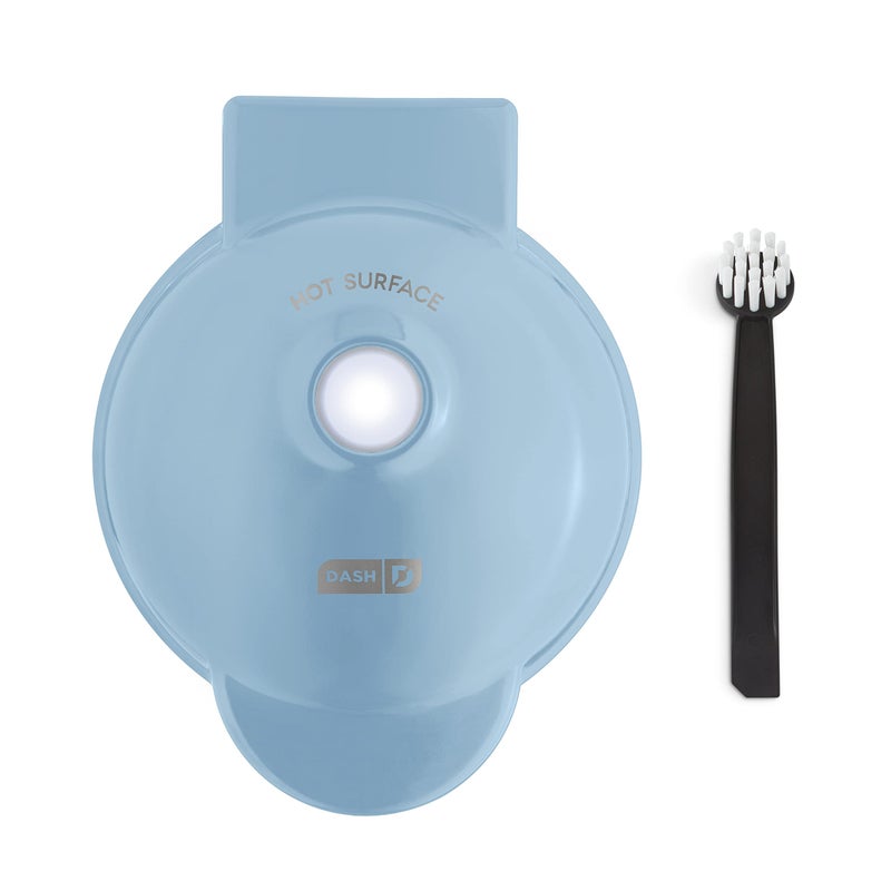 DASH Deluxe Mini Maker for Individual Waffles Hash Browns Keto Chaffles with Included Brush and Cord Wrap and Easy to Clean NonStick Surfaces 4 Inch Dream Blue