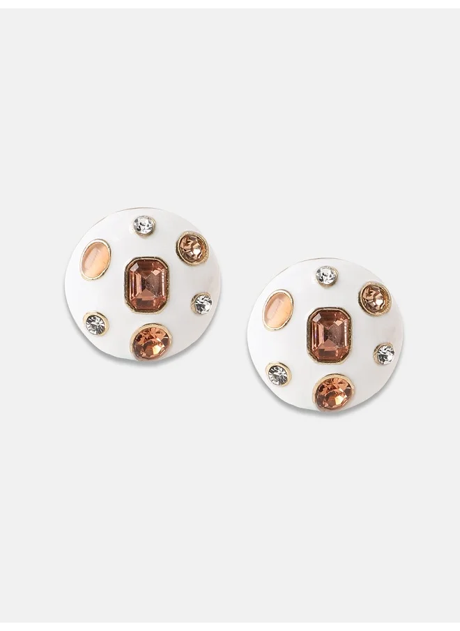 SOHI The Duchess Stud Earrings - Nude Pink