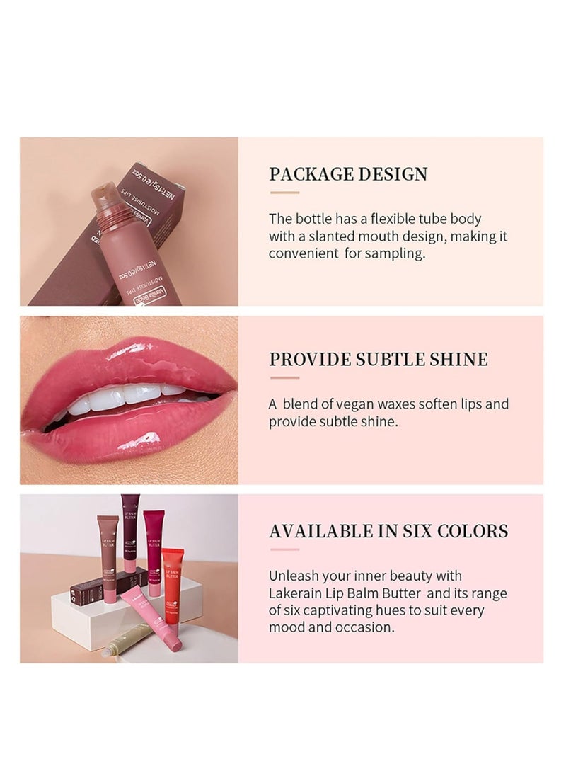 lakerain 6 Color Glossy Lip Butter Balm, Moisturizing Lip Gloss Butter Non Sticky, Clear Jelly Yummy Tint Lip Stain Balm, Nourishing Lip Care Oil & Repair Lip Mask for Soft & Smooth & Protect Dry Lip - Image 2