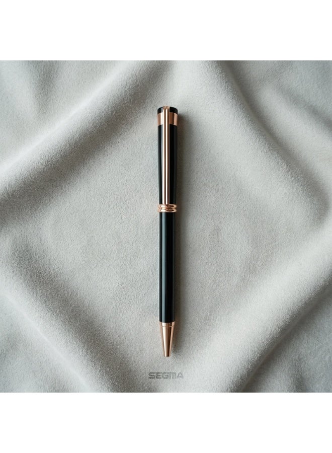 SEGMA Atelier Luxury Metal Ballpoint Pen – Black & Rose Gold Executive Writing Pen - Image 3