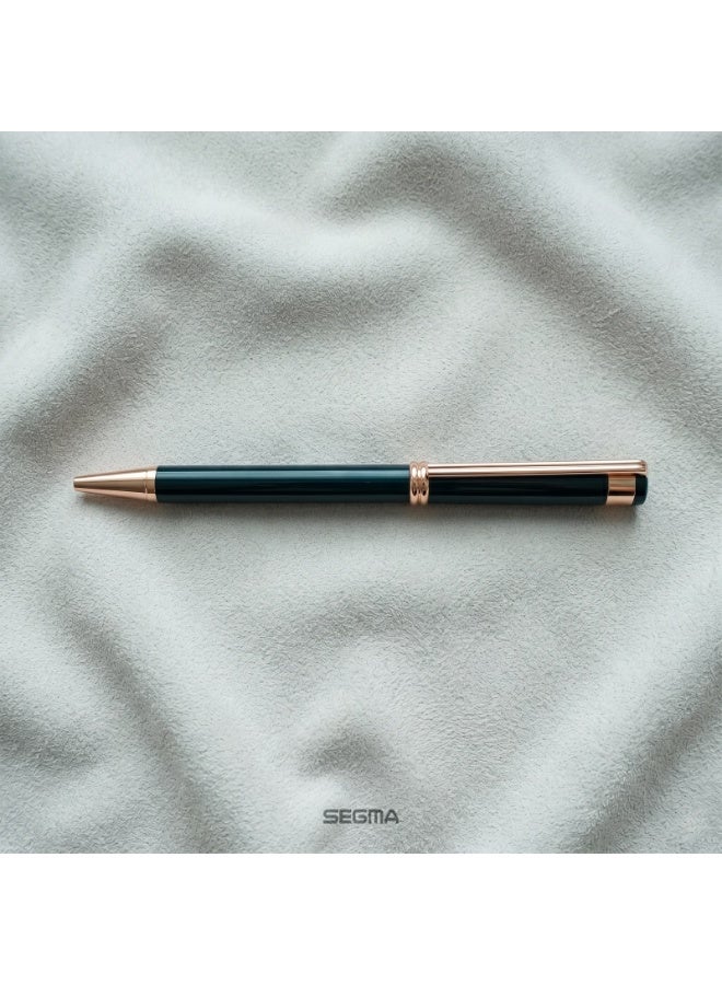 SEGMA Atelier Luxury Metal Ballpoint Pen – Black & Rose Gold Executive Writing Pen - Image 2