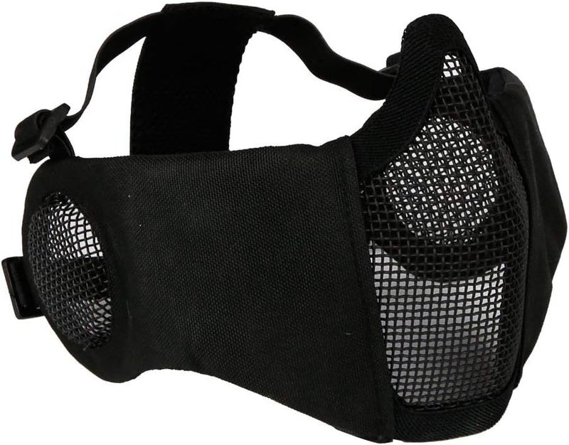 Aoutacc Foldable Airsoft Mesh Mask, Nylon Military Tactical Half Face Mesh Masks with Ear Cover Protection Adjustable CS Protective Lower Guardfor Mask CS Hunting Paintball Shooting - Image 1