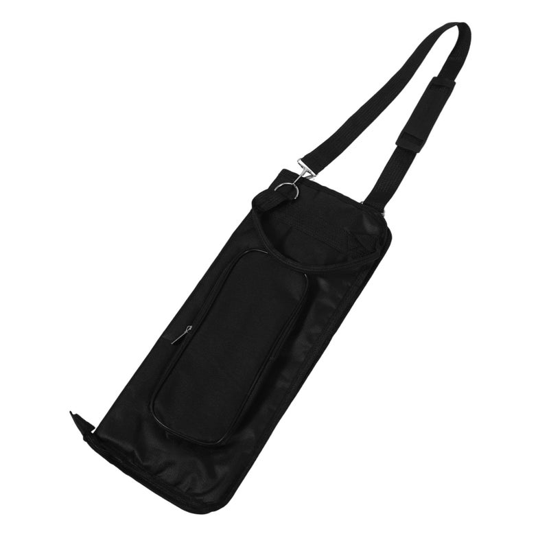 Black Portable Drum Stick Organizer Bag with Shoulder Strap for Drumsticks and Mallets - Image 2