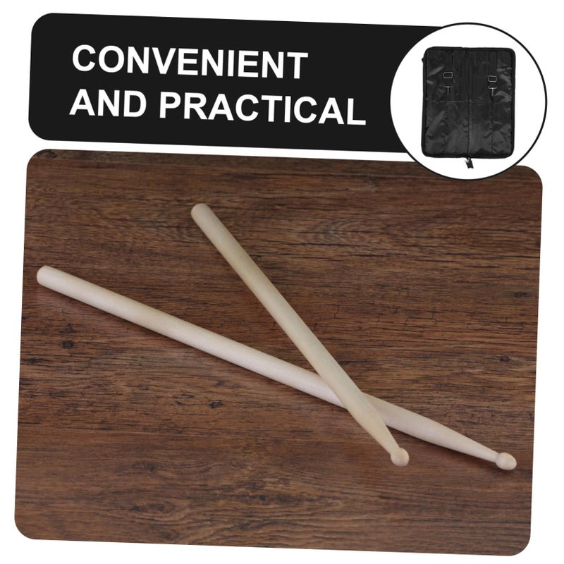 Black Portable Drum Stick Organizer Bag with Shoulder Strap for Drumsticks and Mallets - Image 4