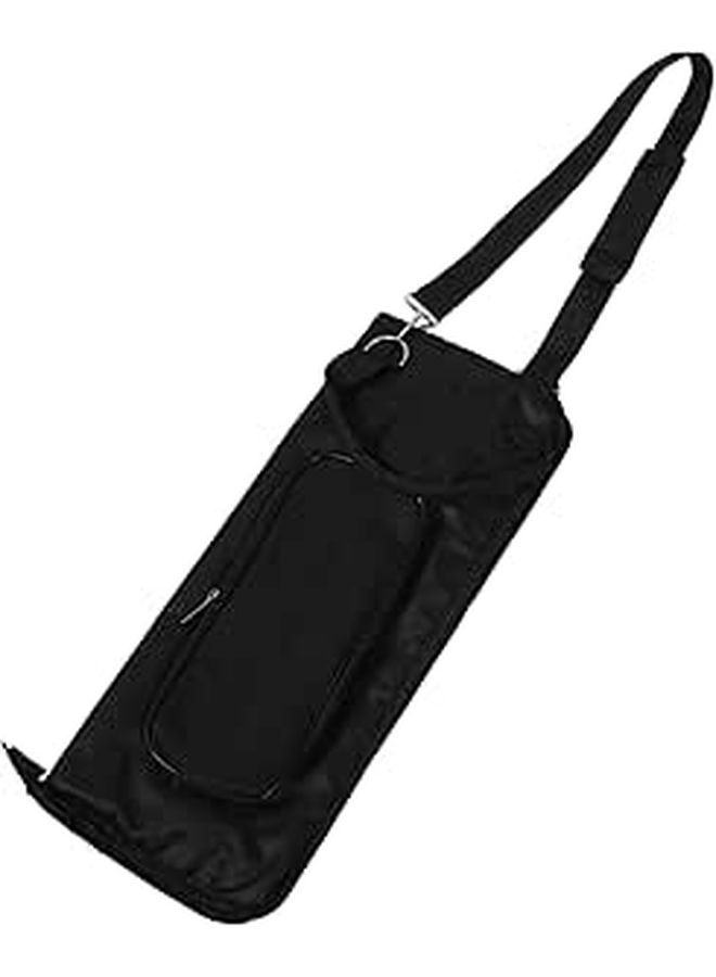 Black Portable Drum Stick Organizer Bag with Shoulder Strap for Drumsticks and Mallets - Image 1