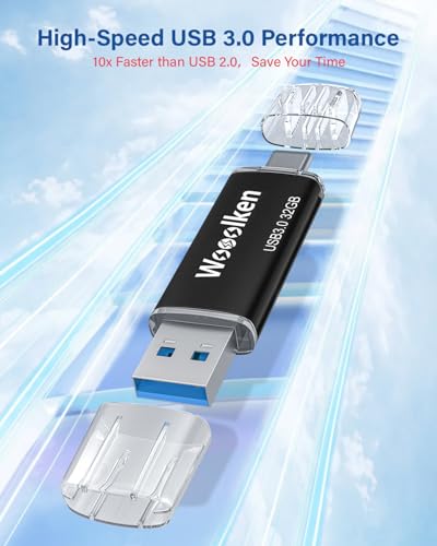 Wooolken USB C Flash Drive 32GB 5 Pack, Wooolken USB 3.0 Dual Drive Type-C Thumb Drive OTG Memory Stick Compatible with iPhone 16/15, Android Smartphone/Tablets/Computers - Image 4