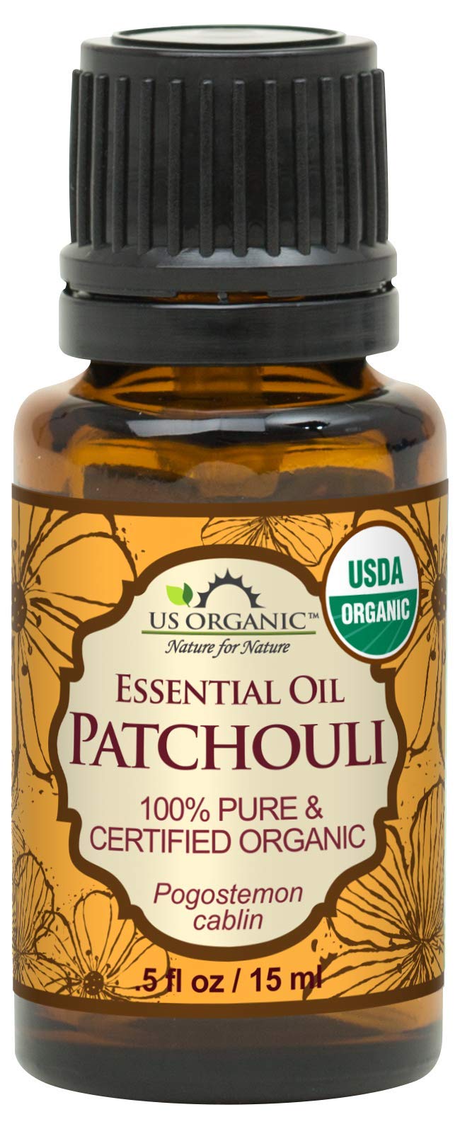 US Organic 100% Pure Patchouli Essential Oil - USDA Certified Organic, Steam Distilled - W/Euro droppers (More Size Variations Available) (15 ml / .5 fl oz) - Image 1