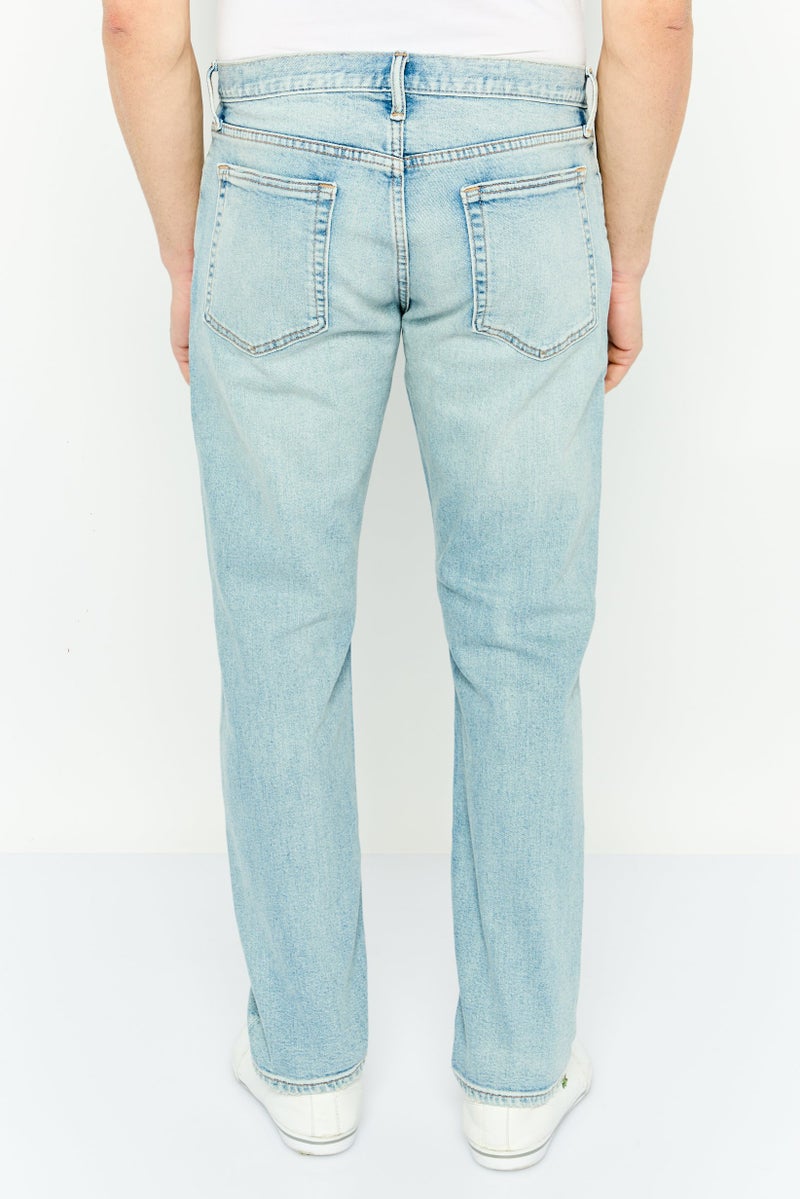 GAP Men Slim Fit Washed  Stretchable Denim, Light Blue - Image 4