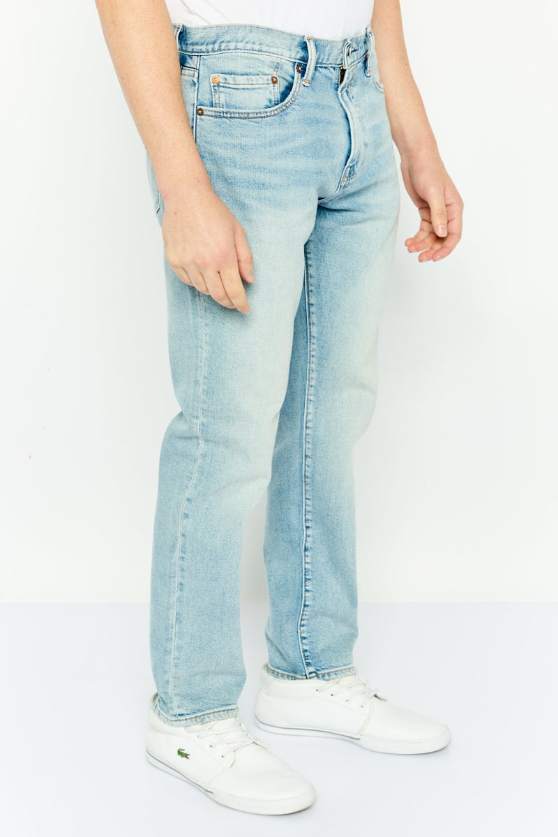 GAP Men Slim Fit Washed  Stretchable Denim, Light Blue - Image 3