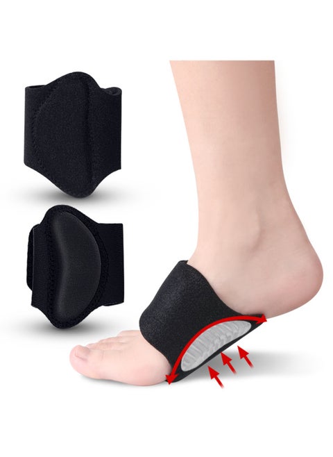 Orthopedic Arch Support Plantar Fasciitis Relief Adjustable Compression Arch Support Brace with Gel Pad Arch Orthotic Cushion Suitable for Flat Feet High Arch Feet Pain Relief