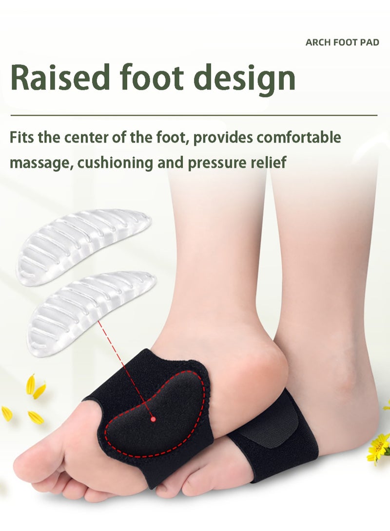 Generic Orthopedic Arch Support Plantar Fasciitis Relief Adjustable Compression Arch Support Brace with Gel Pad Arch Orthotic Cushion Suitable for Flat Feet High Arch Feet Pain Relief  - Image 4