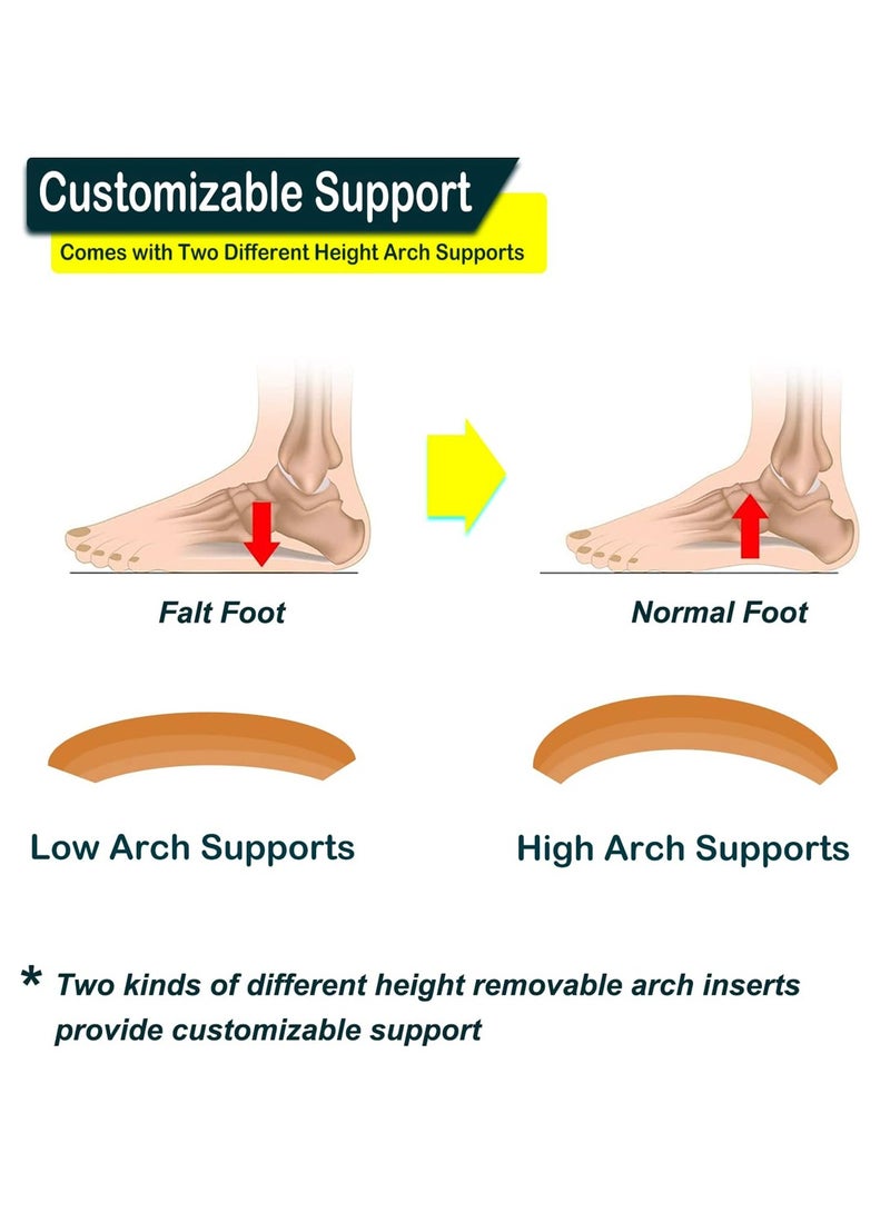 Generic Orthopedic Arch Support Plantar Fasciitis Relief Adjustable Compression Arch Support Brace with Gel Pad Arch Orthotic Cushion Suitable for Flat Feet High Arch Feet Pain Relief  - Image 3