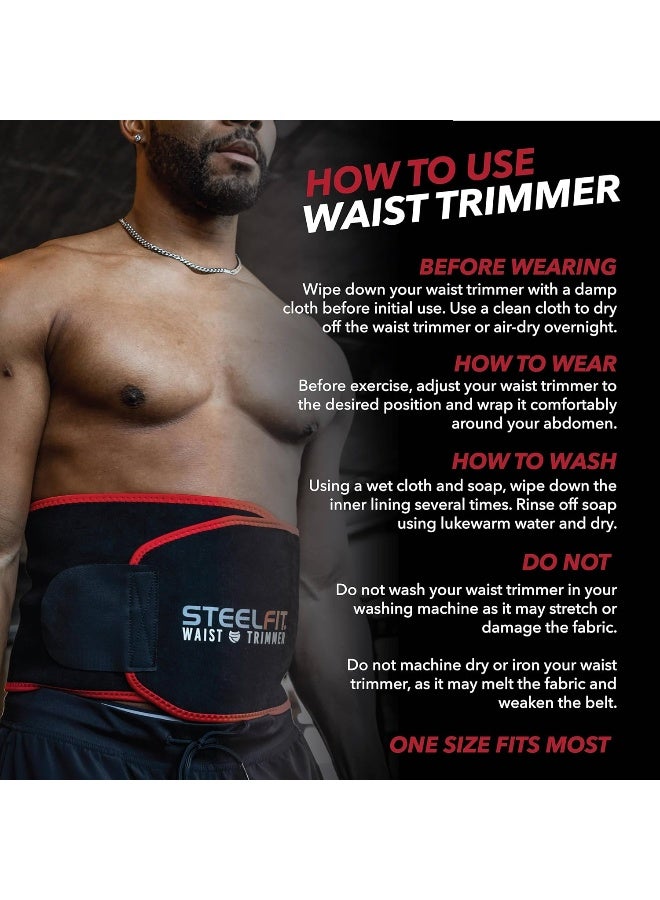 SteelFit Waist Trimmer - Increase Circulation, Sweat More, and Maximum Fat Burning Capabilities - One Adjustable Size - For Men and Women - Image 2