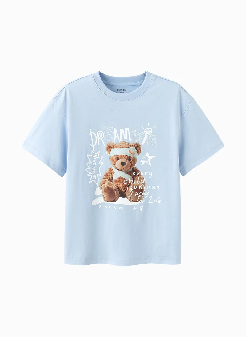 Kids Boys Round v-neck short-sleeved T-shirt