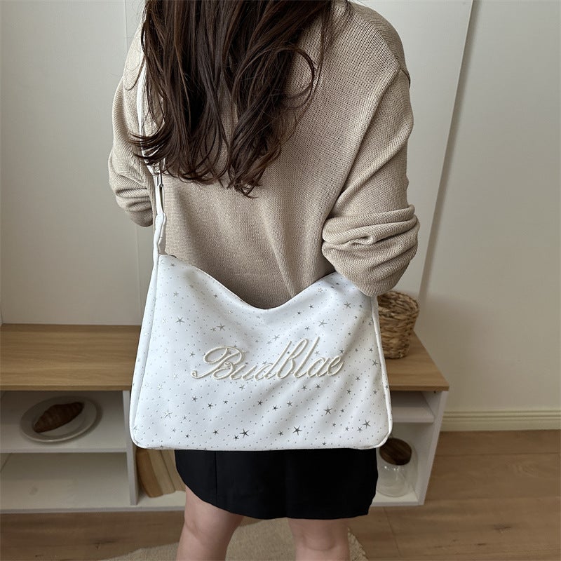 Women's Korean Style Star Embroidered Crossbody Bag - Image 4