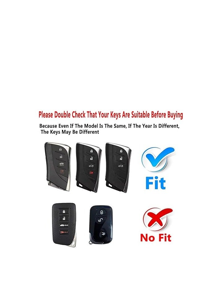 OUYoo غطاء مفتاح أو يو متوافق مع لكزس، يأتي مع سلسلة مفاتيح معدنية، وحقيبة واقية من مادة TPU، وترقية لقشرة TPU بنسيج سطحي محسّن، متوافق مع المفتاح الذكي عن بُعد الجديد للموديلات 2018–2025 ES250 ES350 UX200 NX300h RX350 RX450h GX460 TX550 LX600 LS500 LC500h، مع سلسلة مفاتيح (فضي). - Image 2