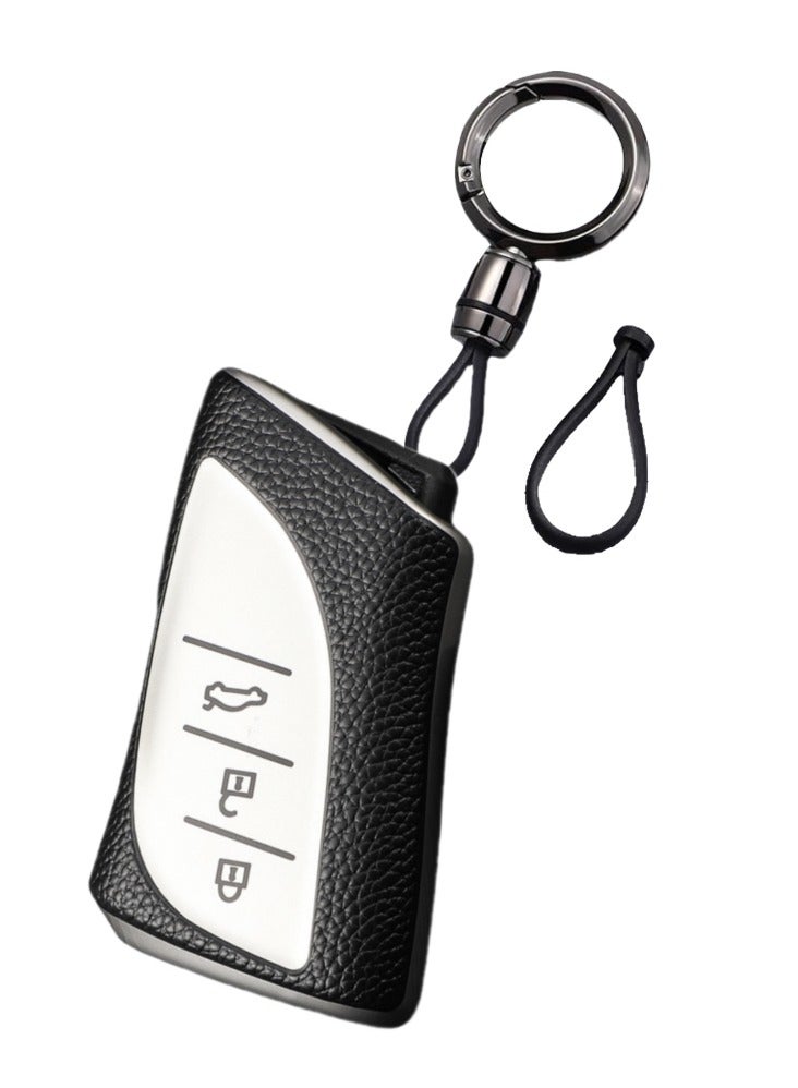 OUYoo غطاء مفتاح أو يو متوافق مع لكزس، يأتي مع سلسلة مفاتيح معدنية، وحقيبة واقية من مادة TPU، وترقية لقشرة TPU بنسيج سطحي محسّن، متوافق مع المفتاح الذكي عن بُعد الجديد للموديلات 2018–2025 ES250 ES350 UX200 NX300h RX350 RX450h GX460 TX550 LX600 LS500 LC500h، مع سلسلة مفاتيح (فضي). - Image 1