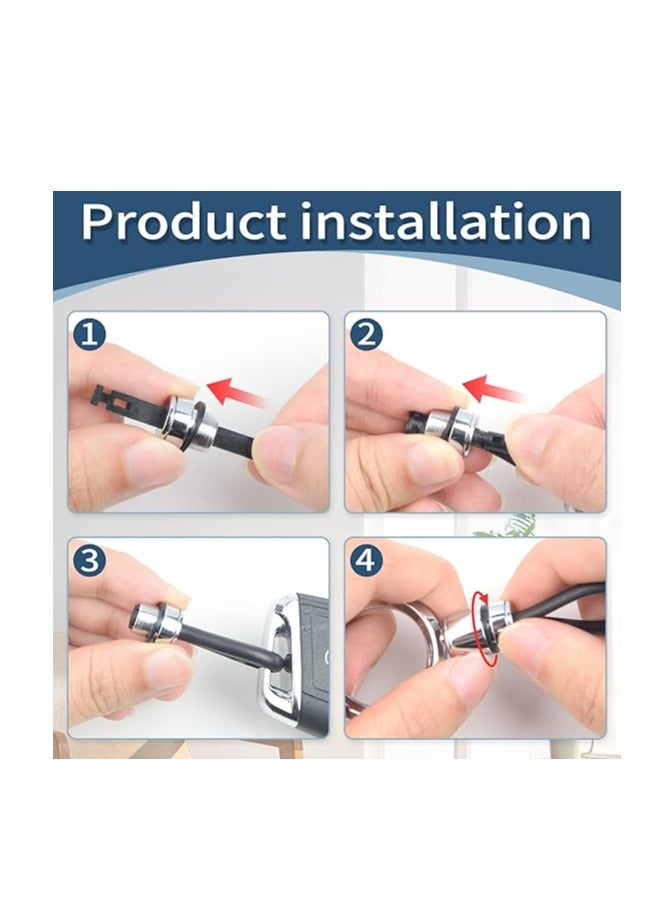 OUYoo غطاء مفتاح أو يو متوافق مع لكزس، يأتي مع سلسلة مفاتيح معدنية، وحقيبة واقية من مادة TPU، وترقية لقشرة TPU بنسيج سطحي محسّن، متوافق مع المفتاح الذكي عن بُعد الجديد للموديلات 2018–2025 ES250 ES350 UX200 NX300h RX350 RX450h GX460 TX550 LX600 LS500 LC500h، مع سلسلة مفاتيح (فضي). - Image 4