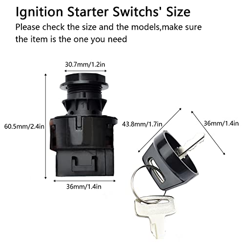 VKVXCLON Ignition Switch with Key 3 Position Off/On/Start Compatible with Polaris Sportsman 400 500 570 600 700 800 Ranger 400 425 500 570 700 800 900 1000 RZR 570 800 900 XP 1000 &More - Image 5