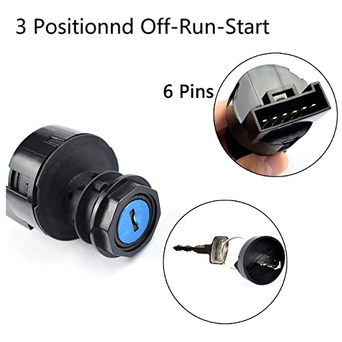 VKVXCLON Ignition Switch with Key 3 Position Off/On/Start Compatible with Polaris Sportsman 400 500 570 600 700 800 Ranger 400 425 500 570 700 800 900 1000 RZR 570 800 900 XP 1000 &More - Image 2