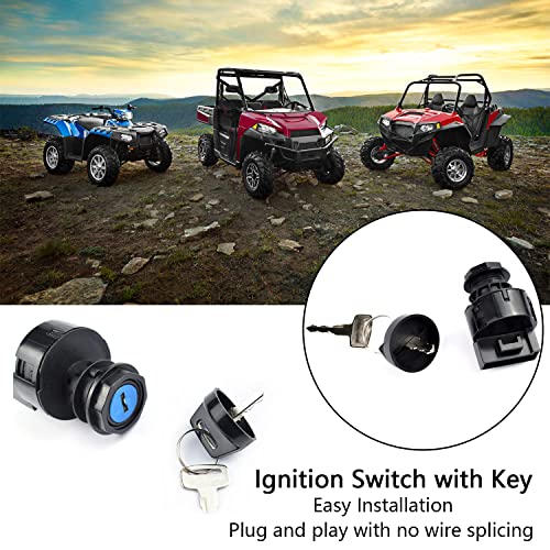 VKVXCLON Ignition Switch with Key 3 Position Off/On/Start Compatible with Polaris Sportsman 400 500 570 600 700 800 Ranger 400 425 500 570 700 800 900 1000 RZR 570 800 900 XP 1000 &More - Image 3