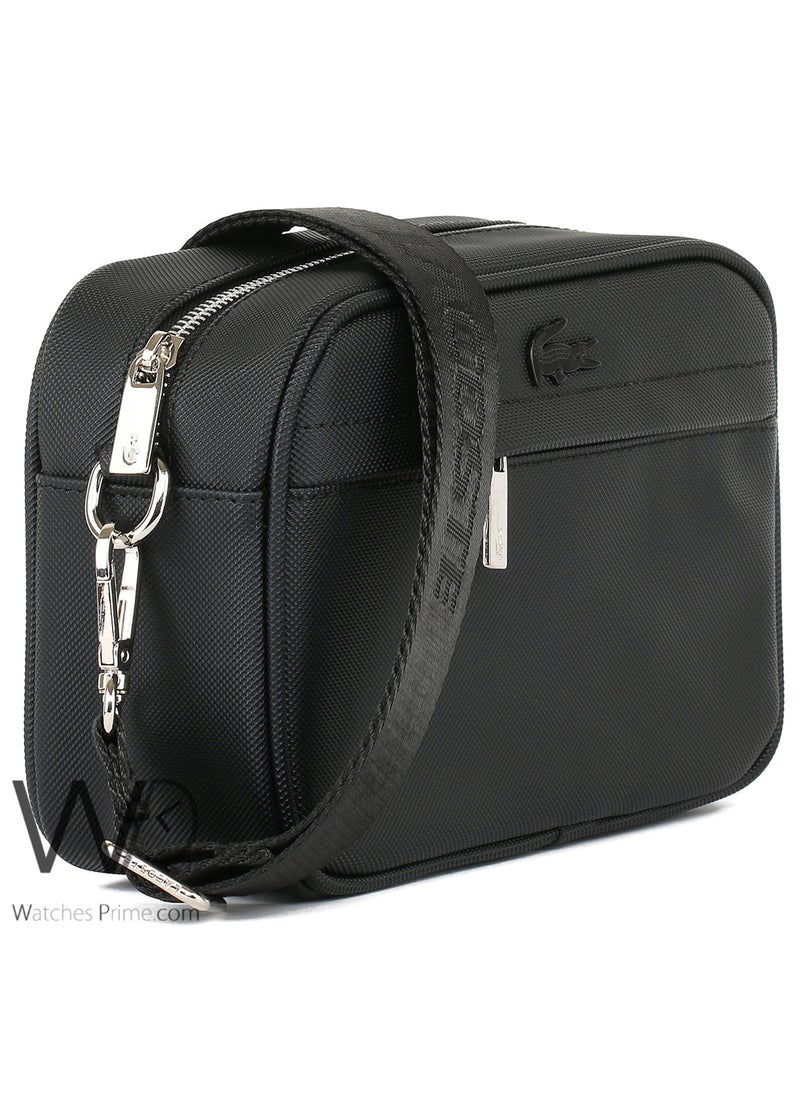LACOSTE Black Lacoste Crossbody Shoulder Mens Bag  - Image 4