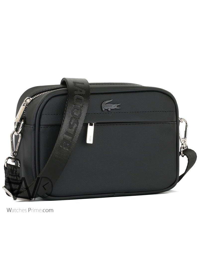 LACOSTE Black Lacoste Crossbody Shoulder Mens Bag  - Image 2