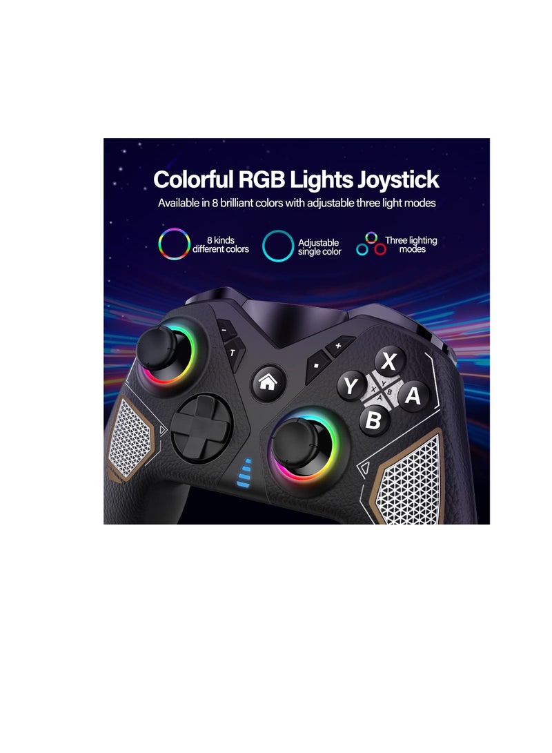 Wireless Switch Pro Controller for Nintendo Switch/Lite/OLED - Multi-Platform Gamepad with LED Light for PC, iOS, Android - RGB Gaming Controller - Image 3