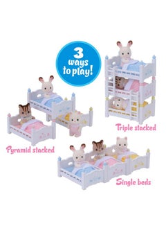 Calico Critters Calico Critters Triple Baby Bunk Beds - Dollhouse Furniture Set for Ages 3+  - Image 5