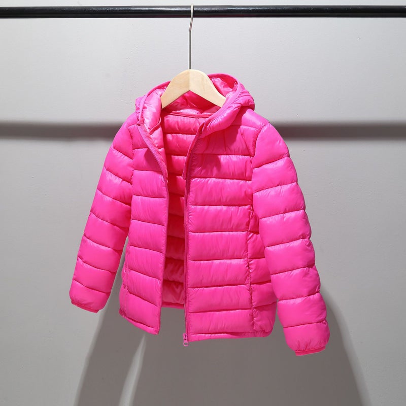 Lightweight Kids Winter Cotton Jacket Rose Red 
