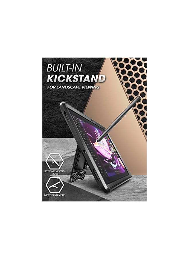 SupCase Unicorn Beetle Pro Series Case Designed for Samsung Galaxy Tab S7 Plus 12.4 inch 2020 Release, Support S Pen Charging with Built-in Screen Protector Full-Body Rugged Heavy Duty Case (Black) - Image 3
