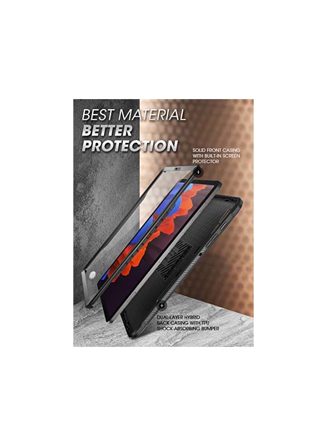 SupCase Unicorn Beetle Pro Series Case Designed for Samsung Galaxy Tab S7 Plus 12.4 inch 2020 Release, Support S Pen Charging with Built-in Screen Protector Full-Body Rugged Heavy Duty Case (Black) - Image 4