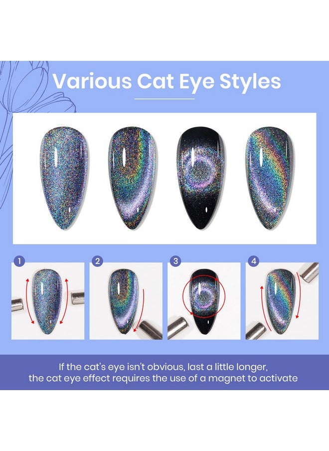 Cat Eye Gel Nail Polish Rainbow Cat Eye Holographic Glitter 9D Cateye Soak Off U V Led Gel Polish For Nail Salon Home Diy Manicure 12Ml - pzsku/Z4B4907F8612483552D8FZ/45/_/1721023605/d3bfe329-a4d6-4051-9571-3ca85ac23214