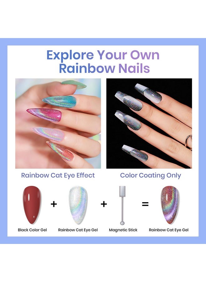 Cat Eye Gel Nail Polish Rainbow Cat Eye Holographic Glitter 9D Cateye Soak Off U V Led Gel Polish For Nail Salon Home Diy Manicure 12Ml - pzsku/Z4B4907F8612483552D8FZ/45/_/1721023606/9a3aeaff-d770-4bed-b1f6-3ec040297f08