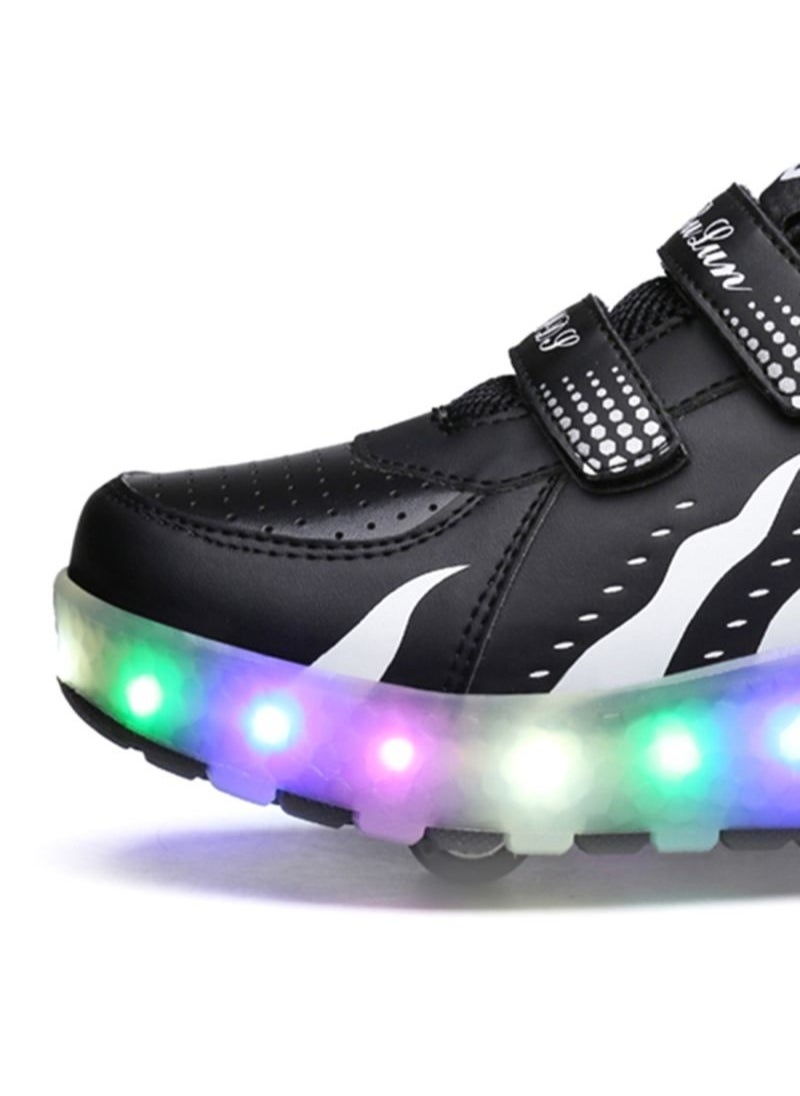HUSK'SWARE - Roller Skates Shoes Rechargeable Skates Shoes With Double Wheels Sport Sneaker Outdoor Luminous Shoes for LED Light Up Wheel Shoes for Kids - Image 1